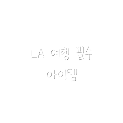 LA 여행 필수 아이템