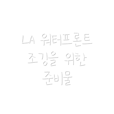 LA 워터프론트 조깅을 위한 준비물