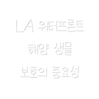 LA 워터프론트 해양 생물 보호의 중요성