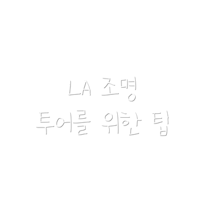 LA 조명 투어를 위한 팁