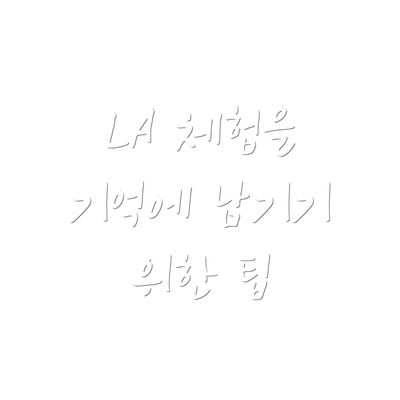 LA 체험을 기억에 남기기 위한 팁