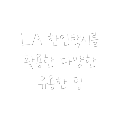 LA 한인택시를 활용한 다양한 유용한 팁