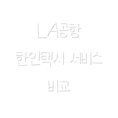 LA공항 한인택시 서비스 비교