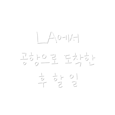 LA에서 공항으로 도착한 후 할 일