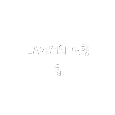 LA에서의 여행 팁