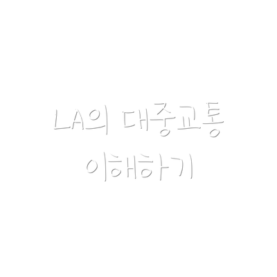 LA의 대중교통 이해하기