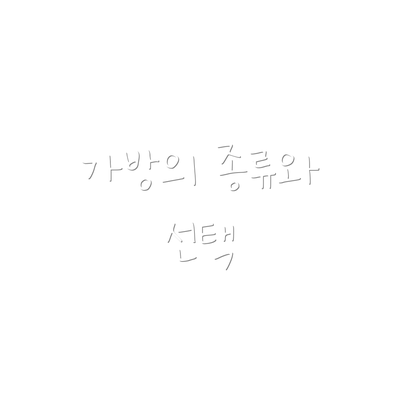 가방의 종류와 선택