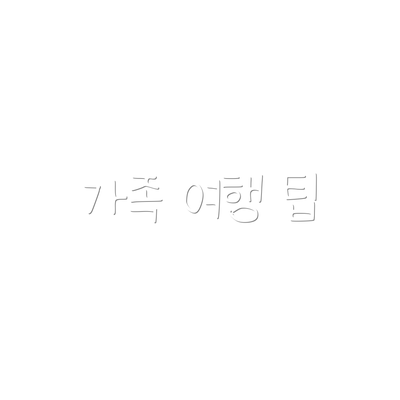 가족 여행 팁