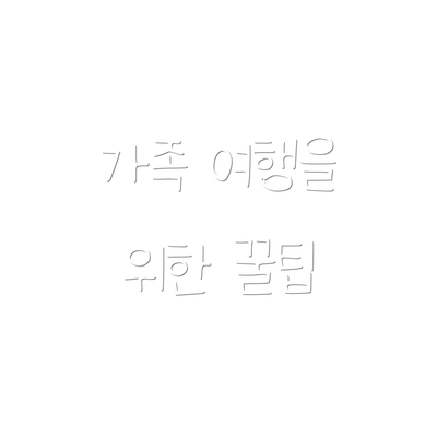 가족 여행을 위한 꿀팁
