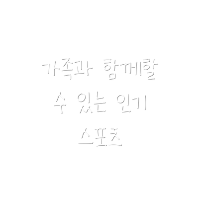 가족과 함께할 수 있는 인기 스포츠
