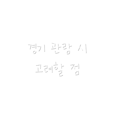 경기 관람 시 고려할 점