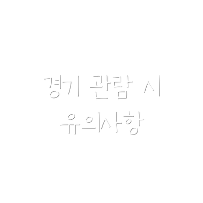 경기 관람 시 유의사항