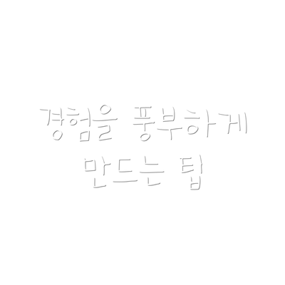 경험을 풍부하게 만드는 팁