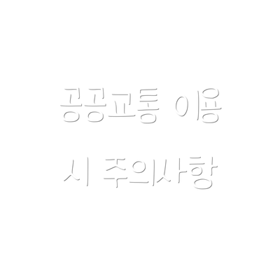 공공교통 이용 시 주의사항