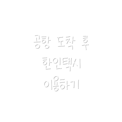 공항 도착 후 한인택시 이용하기
