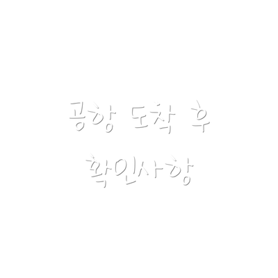 공항 도착 후 확인사항