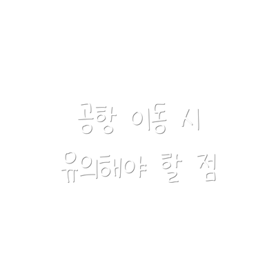 공항 이동 시 유의해야 할 점