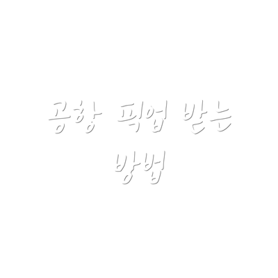 공항 픽업 받는 방법