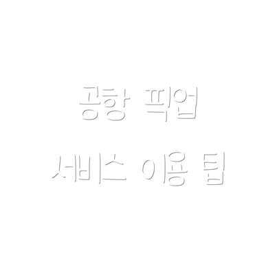 공항 픽업 서비스 이용 팁
