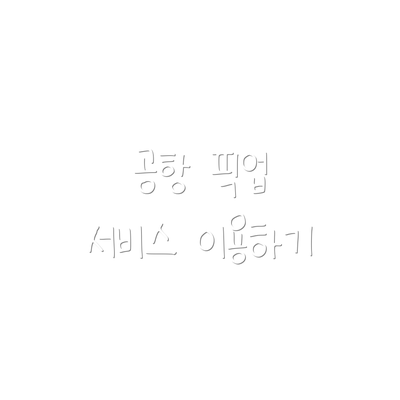 공항 픽업 서비스 이용하기