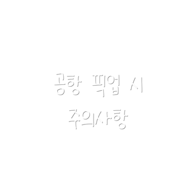공항 픽업 시 주의사항