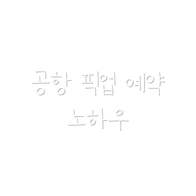 공항 픽업 예약 노하우