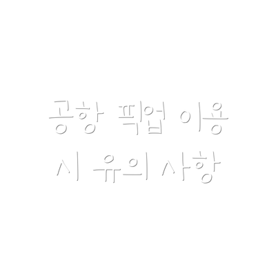 공항 픽업 이용 시 유의 사항