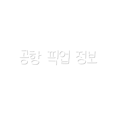 공항 픽업 정보