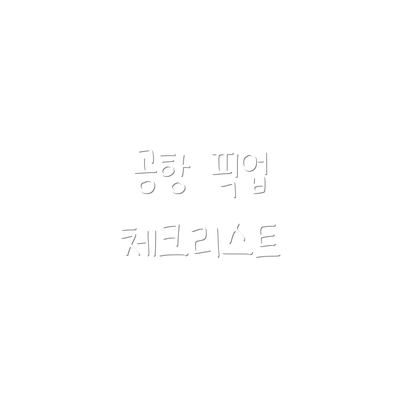 공항 픽업 체크리스트