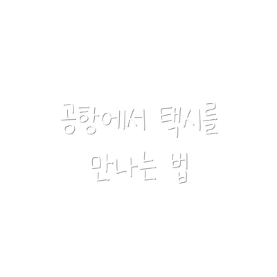 공항에서 택시를 만나는 법