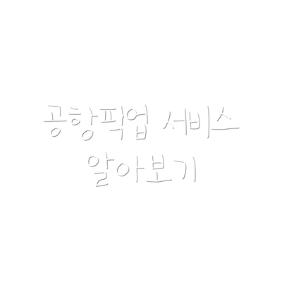 공항픽업 서비스 알아보기