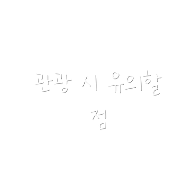 관광 시 유의할 점