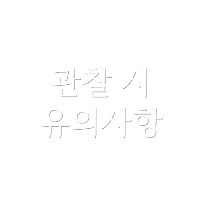 관찰 시 유의사항