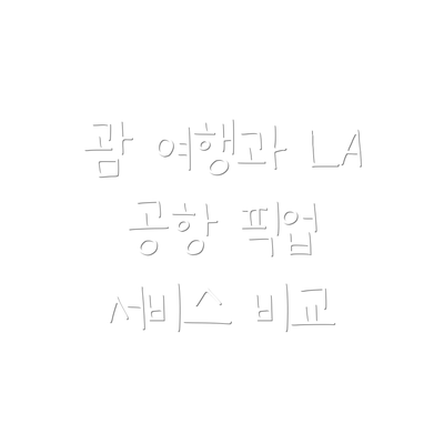괌 여행과 LA 공항 픽업 서비스 비교