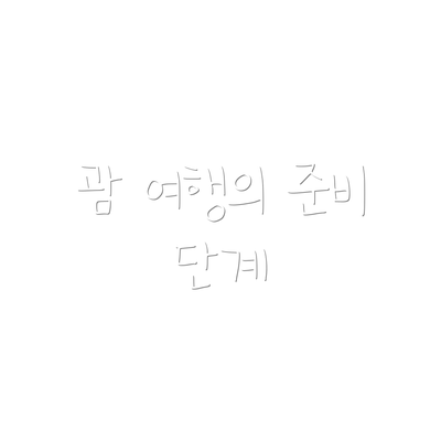 괌 여행의 준비 단계