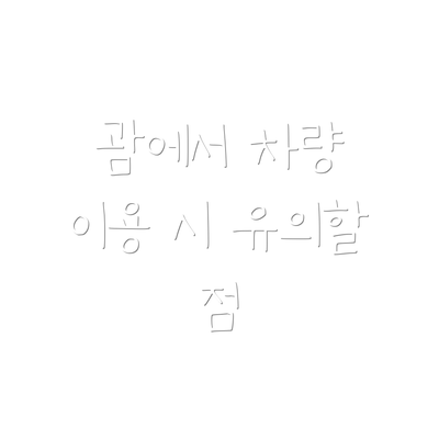 괌에서 차량 이용 시 유의할 점