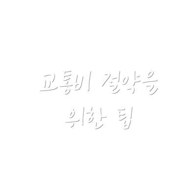 교통비 절약을 위한 팁
