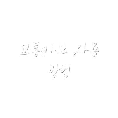 교통카드 사용 방법