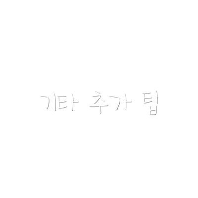 기타 추가 팁