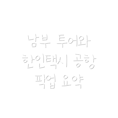 남부 투어와 한인택시 공항 픽업 요약