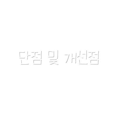 단점 및 개선점