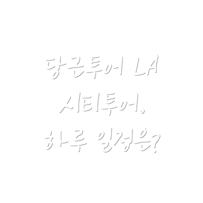당근투어 LA 시티투어,  하루 일정은?