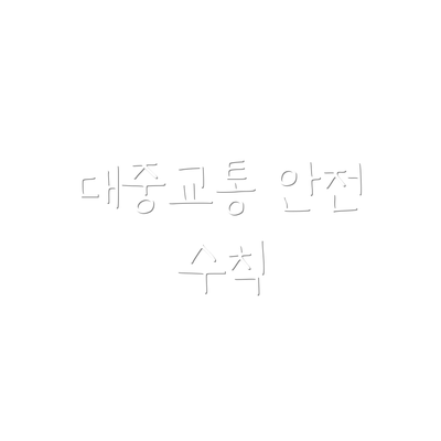 대중교통 안전 수칙