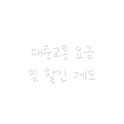 대중교통 요금 및 할인 제도