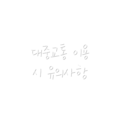 대중교통 이용 시 유의사항