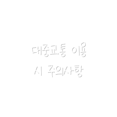대중교통 이용 시 주의사항