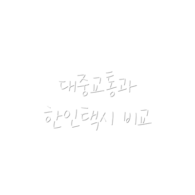 대중교통과 한인택시 비교