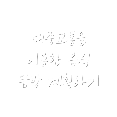 대중교통을 이용한 음식 탐방 계획하기