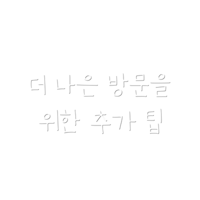 더 나은 방문을 위한 추가 팁