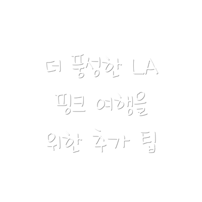 더 풍성한 LA 핑크 여행을 위한 추가 팁